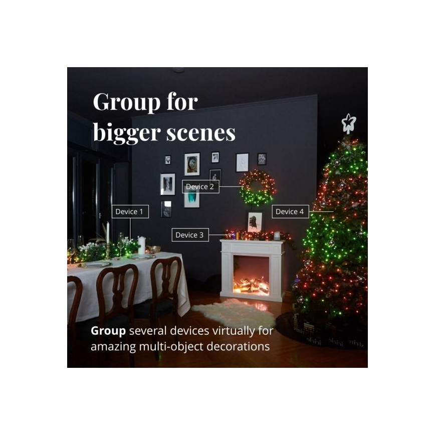 Twinkly - LED RGBW Димируем екстериорен коледни лампички STRINGS 250xLED 23,5 м IP44 Wi-Fi
