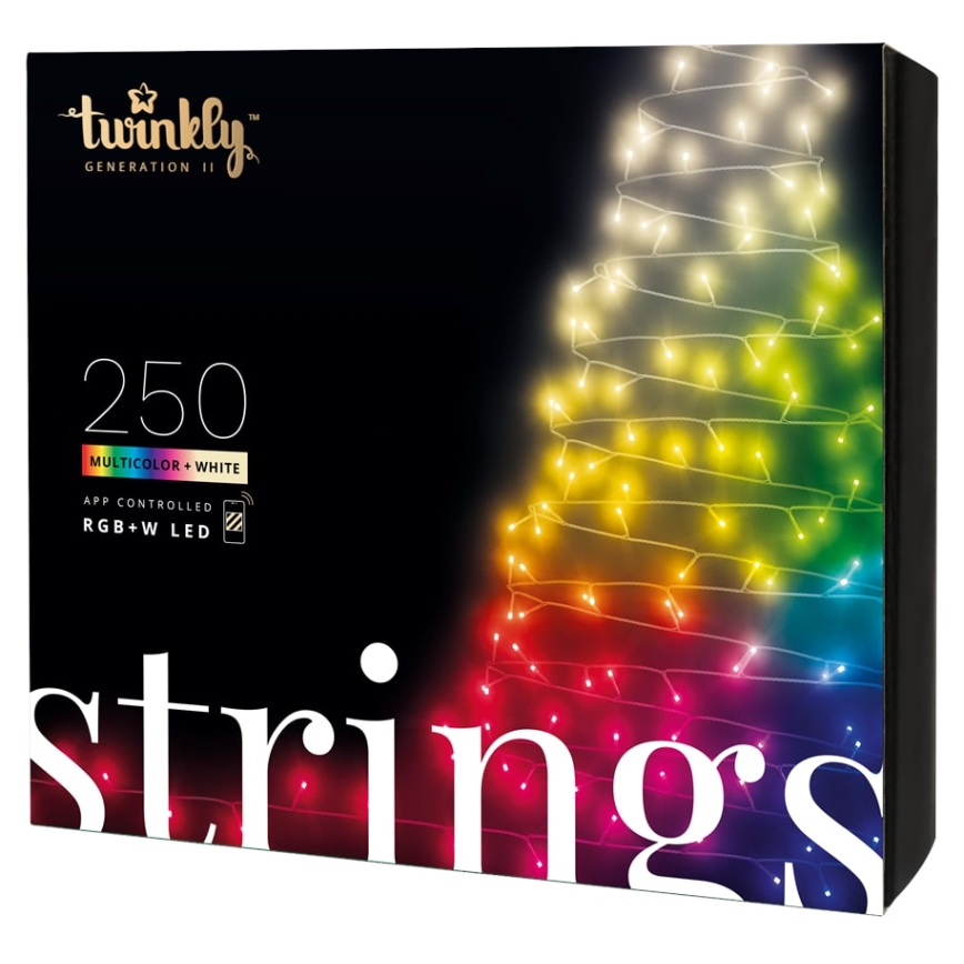Twinkly - LED RGBW Димируем екстериорен коледни лампички STRINGS 250xLED 23,5 м IP44 Wi-Fi