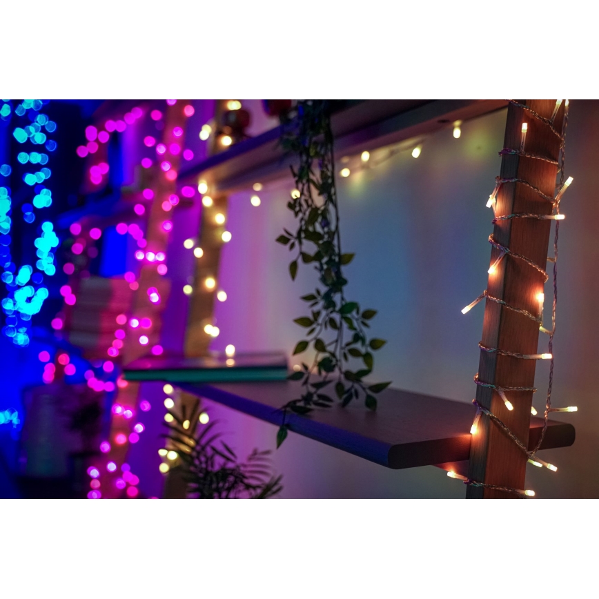 Twinkly - LED RGBW външен коледен гирлянд с регулируема яркост STRINGS 250xLED 23,5m IP44 Wi-Fi