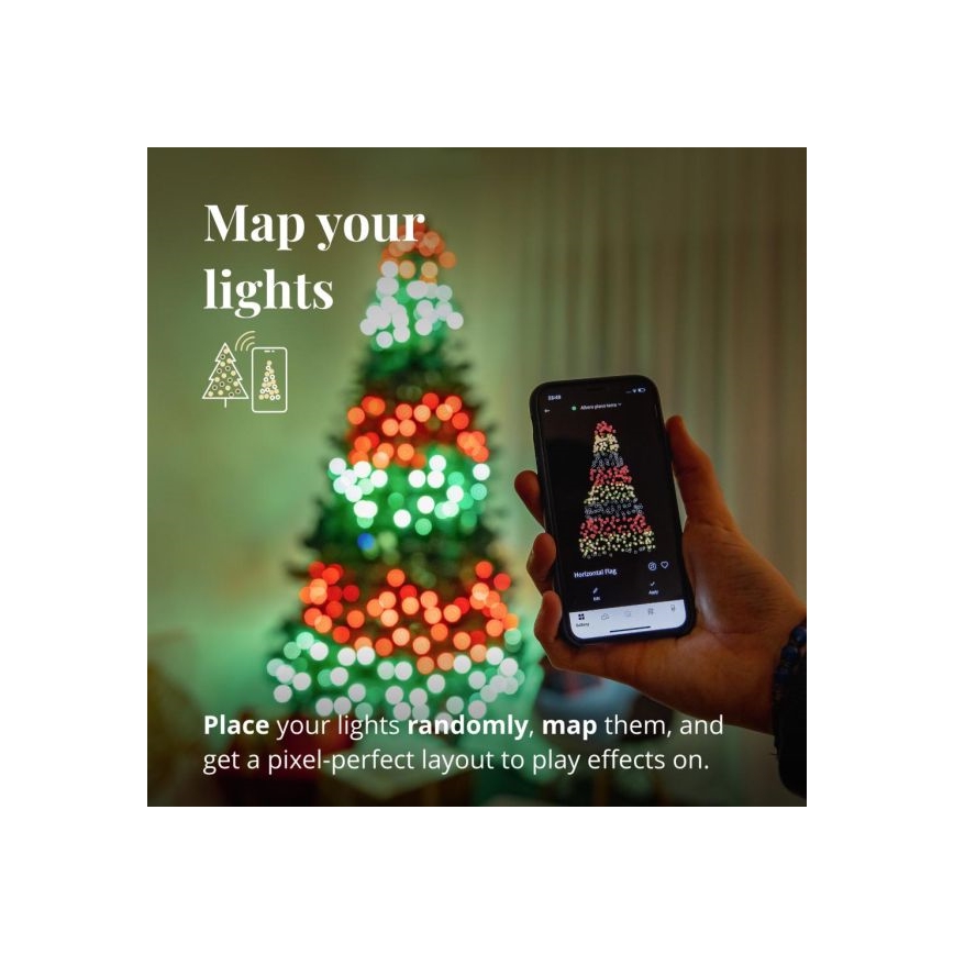 Twinkly - LED RGBW външен коледен гирлянд с регулируема яркост STRINGS 250xLED 23,5m IP44 Wi-Fi