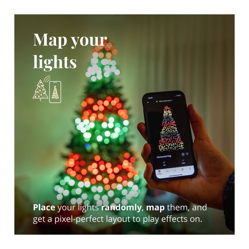 Twinkly - LED RGB Димируем екстериорен коледни лампички STRINGS 250xLED 23,5 м IP44 Wi-Fi