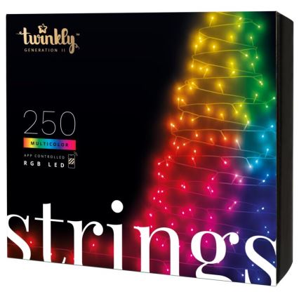 Twinkly - LED RGB Димируем екстериорен коледни лампички STRINGS 250xLED 23,5 м IP44 Wi-Fi