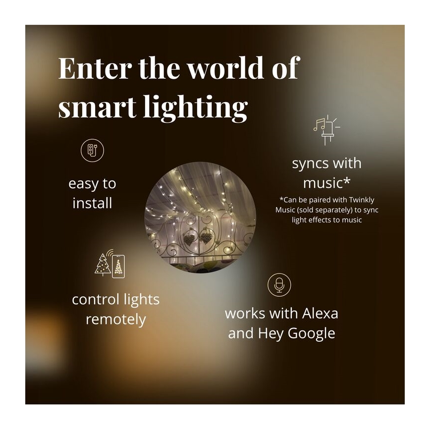 Twinkly - LED Димируем екстериорен коледни лампички STRINGS 400xLED 35,5 м IP44 Wi-Fi