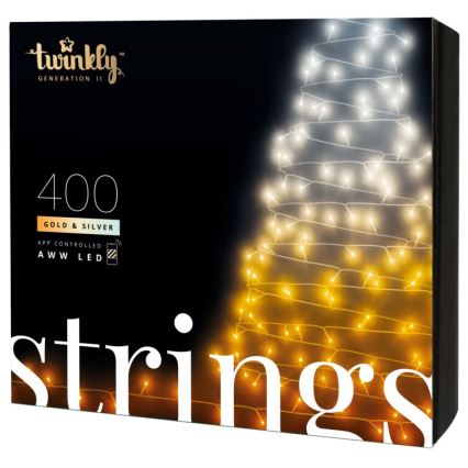 Twinkly - LED Димируем екстериорен коледни лампички STRINGS 400xLED 35,5 м IP44 Wi-Fi