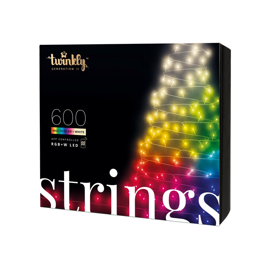 Twinkly - LED RGBW Димируем екстериорен коледни лампички STRINGS 600xLED 51,5 м IP44 Wi-Fi