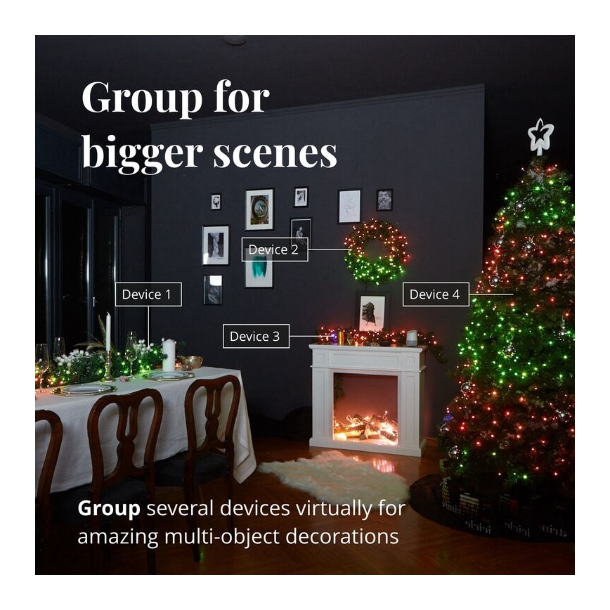 Twinkly - LED RGB Димируем екстериорен коледни лампички STRINGS 600xLED 51,5 м IP44 Wi-Fi