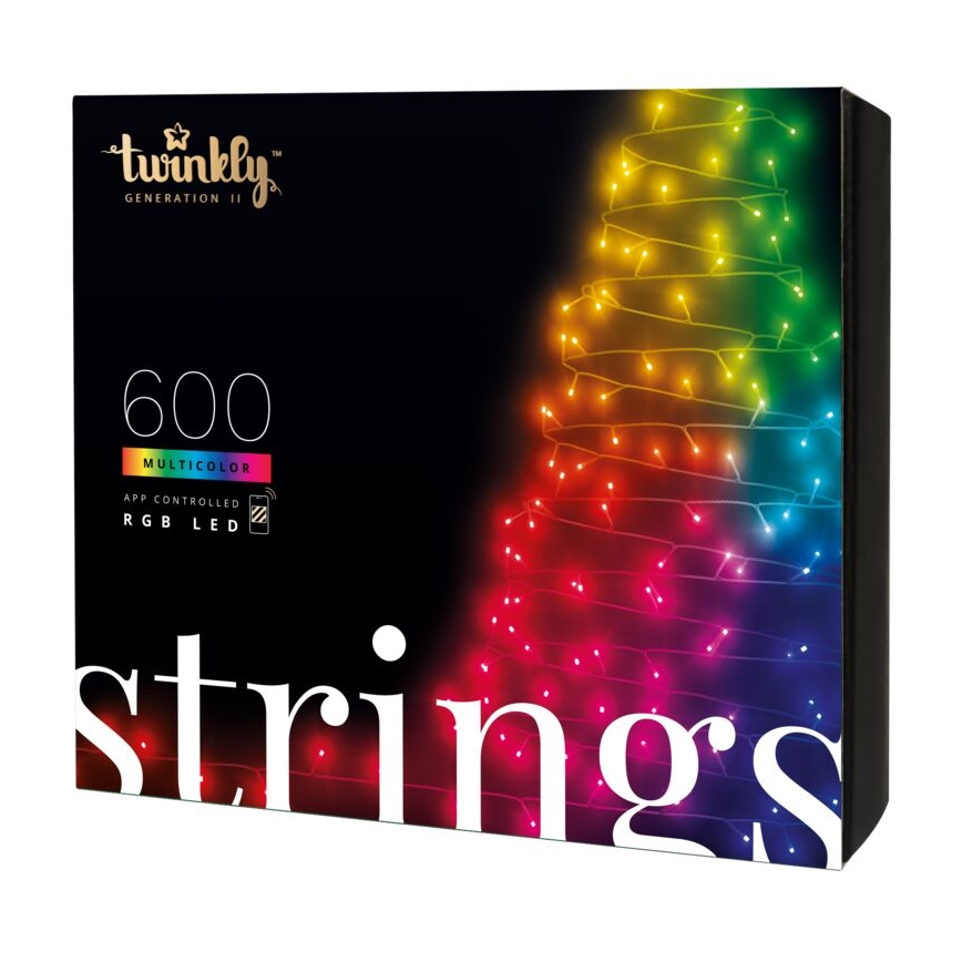 Twinkly - LED RGB Димируем екстериорен коледни лампички STRINGS 600xLED 51,5 м IP44 Wi-Fi