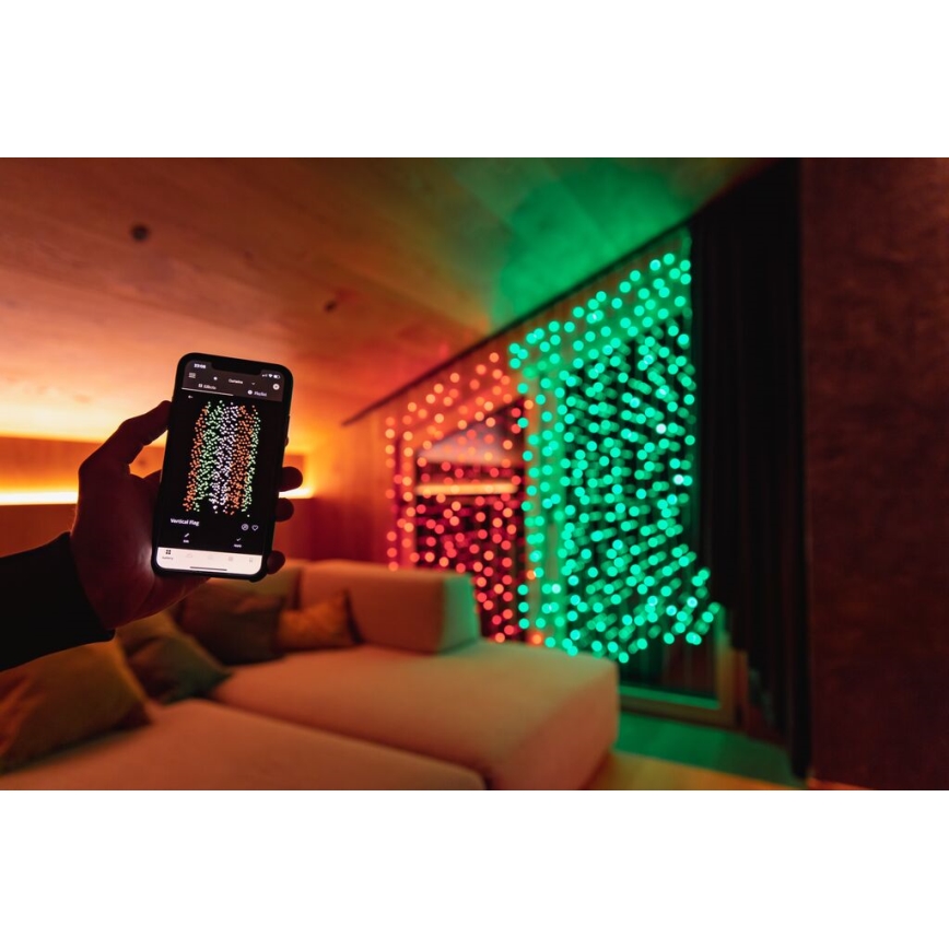 Twinkly - LED RGBW Димируем екстериорен Коледна завеса CURTAIN 210xLED 6,1 м IP44 Wi-Fi