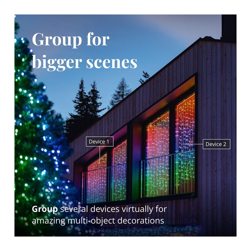 Twinkly - LED RGBW Димируем екстериорен Коледна завеса CURTAIN 210xLED 6,1 м IP44 Wi-Fi