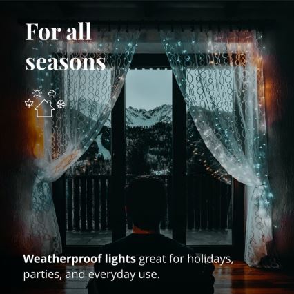 Twinkly - LED RGBW Димируем екстериорен Коледна завеса CURTAIN 210xLED 6,1 м IP44 Wi-Fi
