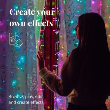 Twinkly - LED RGBW Димируем екстериорен Коледна завеса CURTAIN 210xLED 6,1 м IP44 Wi-Fi