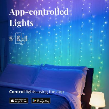 Twinkly - LED RGBW Димируем екстериорен Коледна завеса CURTAIN 210xLED 6,1 м IP44 Wi-Fi