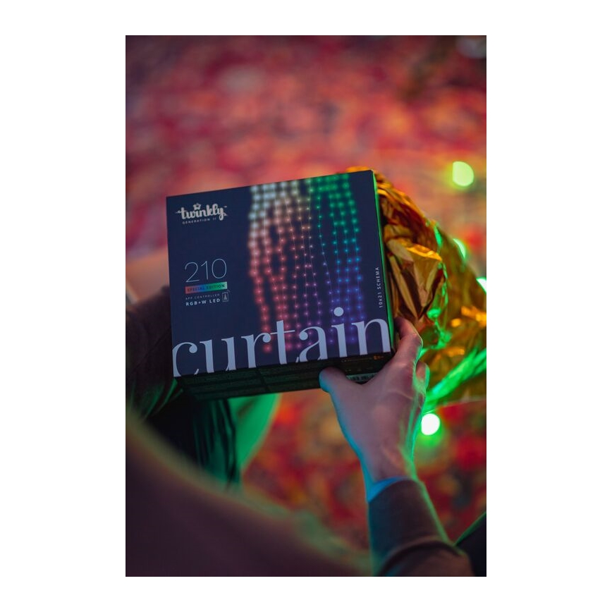Twinkly - LED RGBW Димируем екстериорен Коледна завеса CURTAIN 210xLED 6,1 м IP44 Wi-Fi