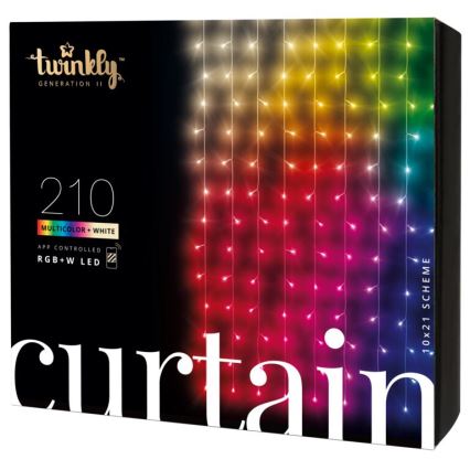 Twinkly - LED RGBW Димируем екстериорен Коледна завеса CURTAIN 210xLED 6,1 м IP44 Wi-Fi