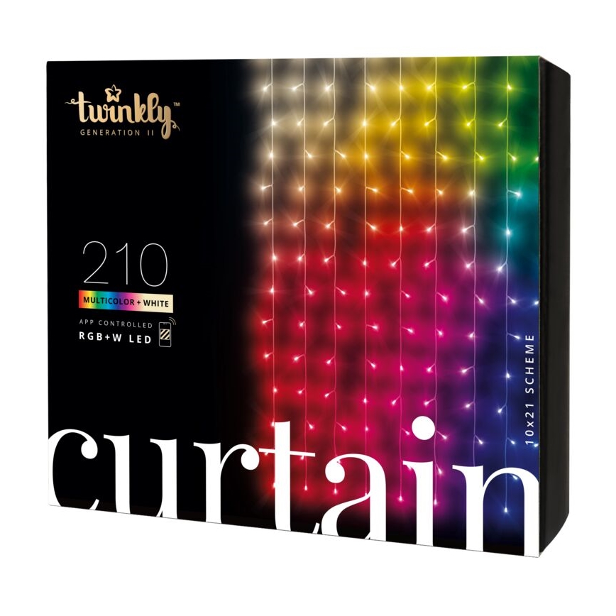 Twinkly - LED RGBW Димируем екстериорен Коледна завеса CURTAIN 210xLED 6,1 м IP44 Wi-Fi