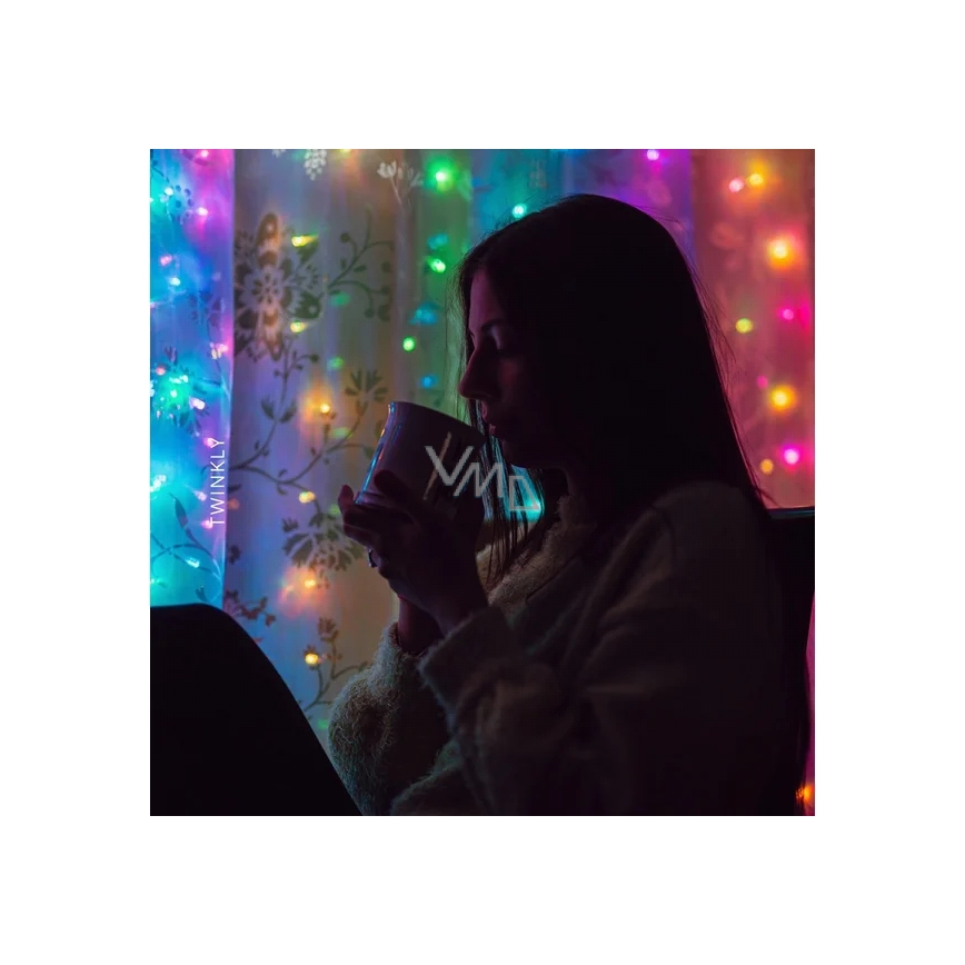 Twinkly - LED RGBW регулируема външна коледна завеса CURTAIN 210xLED 6,1м IP44 Wi-Fi