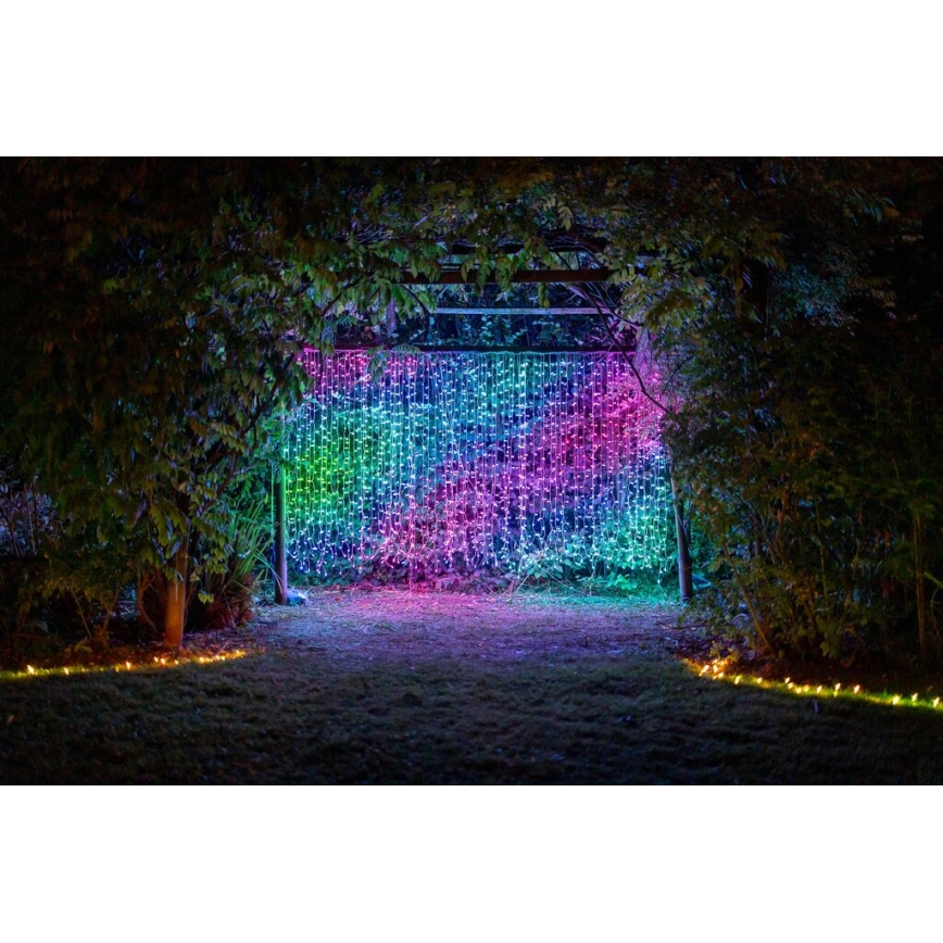 Twinkly - LED RGBW регулируема външна коледна завеса CURTAIN 210xLED 6,1м IP44 Wi-Fi