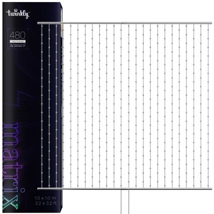 Twinkly - LED RGB регулируема коледна завеса MATRIX 480xLED 1x1 м Wi-Fi