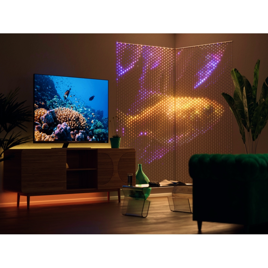 Twinkly - LED RGB Димируем Коледна завеса MATRIX 480xLED 1x1 м Wi-Fi
