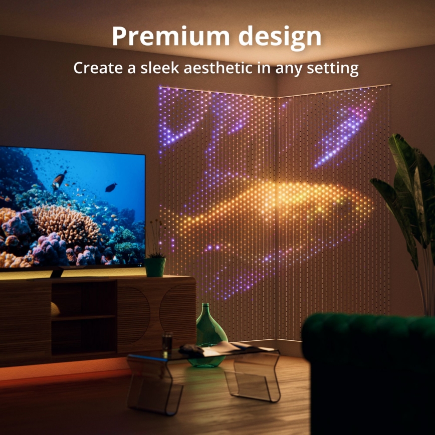 Twinkly - LED RGB Димируем Коледна завеса MATRIX 480xLED 1x1 м Wi-Fi