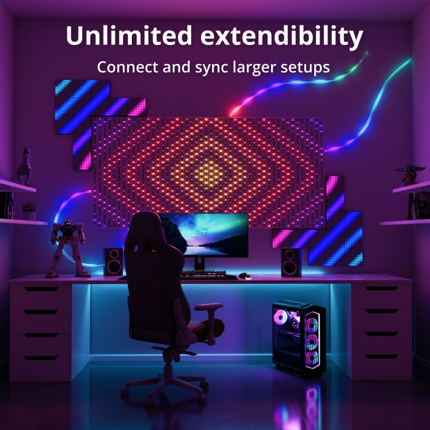 Twinkly - LED RGB Димируем Коледна завеса MATRIX 480xLED 1x1 м Wi-Fi
