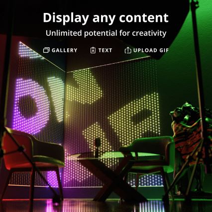 Twinkly - LED RGB Димируем Коледна завеса MATRIX 480xLED 1x1 м Wi-Fi