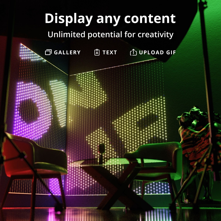 Twinkly - LED RGB Димируем Коледна завеса MATRIX 480xLED 1x1 м Wi-Fi