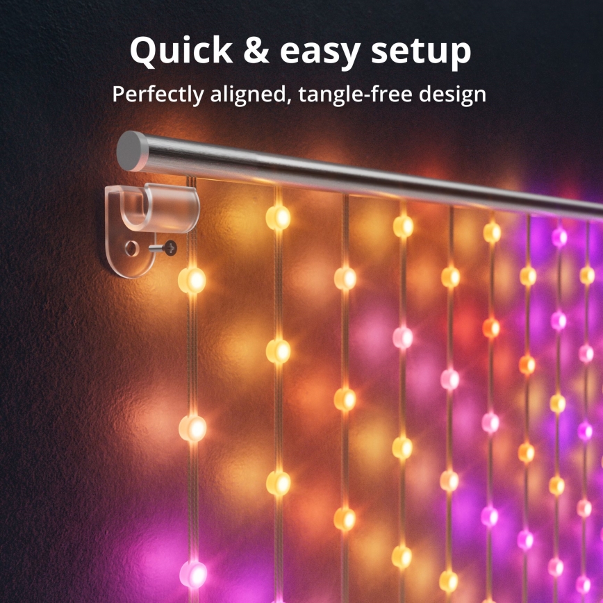 Twinkly - LED RGB Димируем Коледна завеса MATRIX 480xLED 1x1 м Wi-Fi