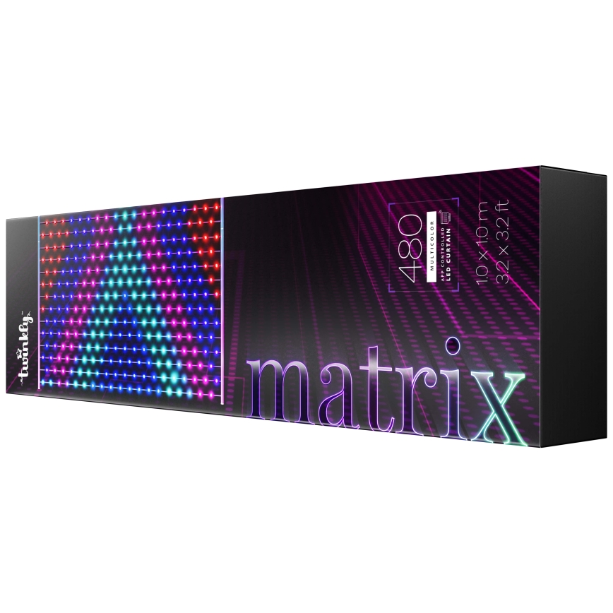 Twinkly - LED RGB Димируем Коледна завеса MATRIX 480xLED 1x1 м Wi-Fi