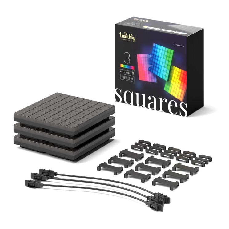 Twinkly - К-кт 3xLED RGB Димируем панел SQUARES 64xLED 16x16 см Wi-Fi