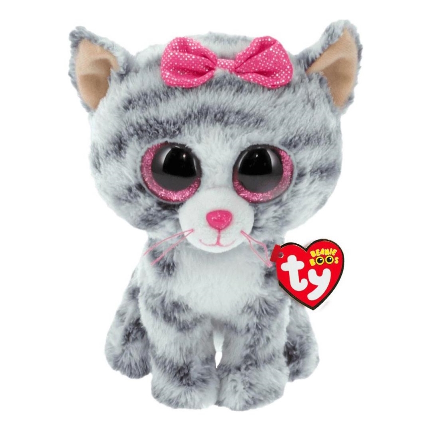 TY - Плюшена играчка KIKI котка 15 см сив