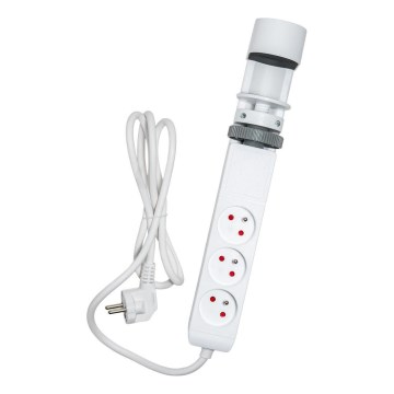 Удължител с монтаж за бюро, 3 гнезда, щепсел тип E + 2xUSB-A + 1xUSB-C, 1,5 m, бял