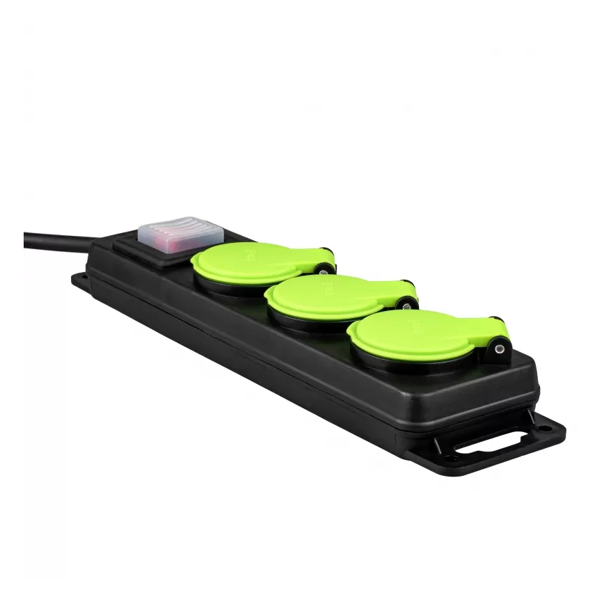 Удължител с ключ, 3 гнезда, 10 м, IP44