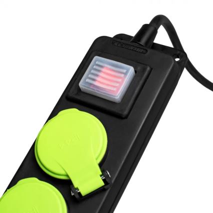 Удължител с ключ, 3 гнезда, 10 м, IP44