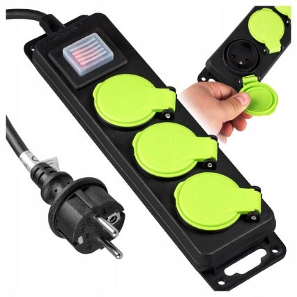 Удължител с ключ 3 гнезда 20m IP44