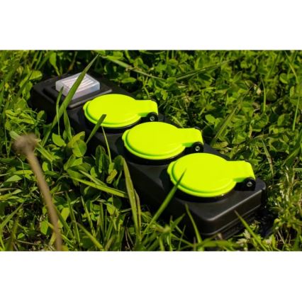 Удължител с ключ, 3 гнезда, 3 м, IP44