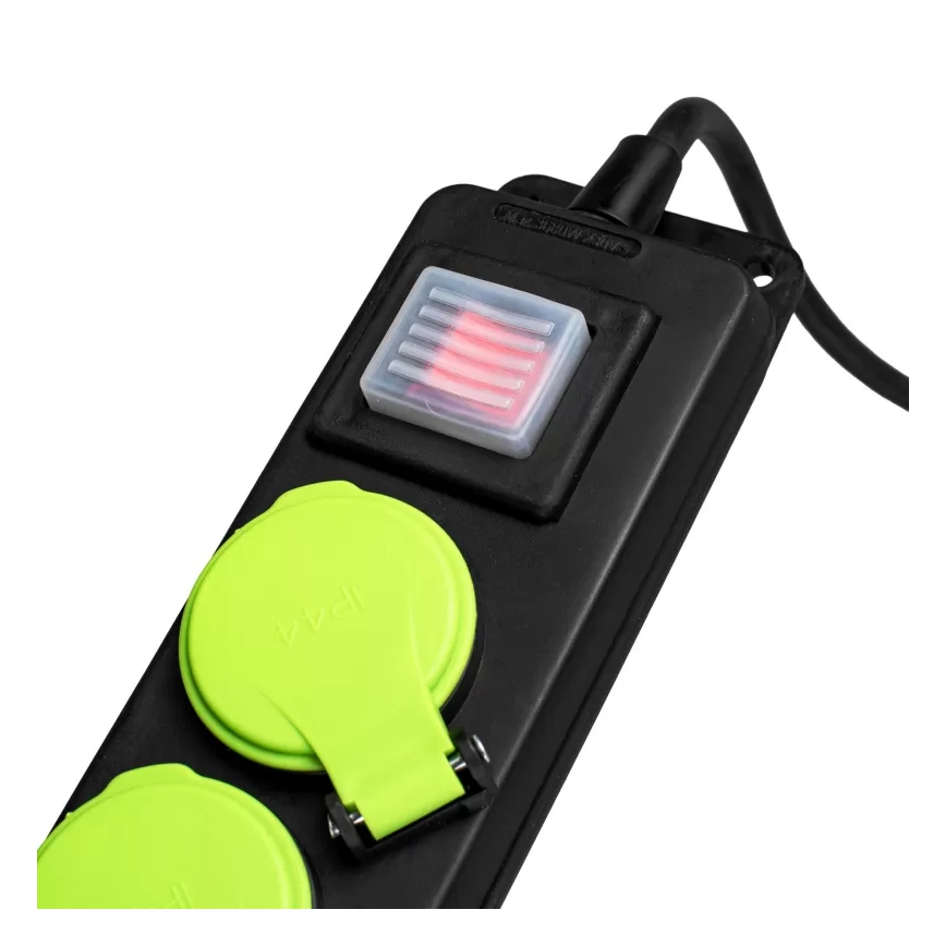 Удължител с ключ, 3 гнезда, 3 м, IP44