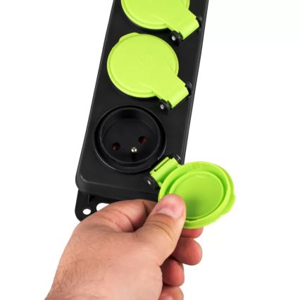 Удължител с ключ, 3 гнезда, 3 м, IP44