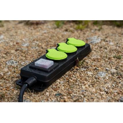 Удължител с ключ, 3 гнезда, 5 m, IP44