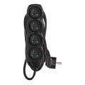 Удължителен кабел 4 гнезда 5м черен