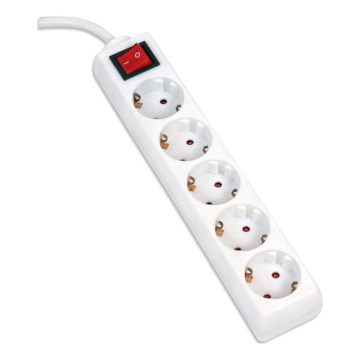 Удължителен кабел с ключ 5Z Тип F 5м SCHUKO бял