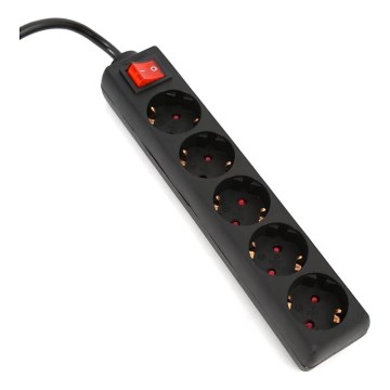 Удължителен кабел с ключ 5Z Тип F 3м SCHUKO черен