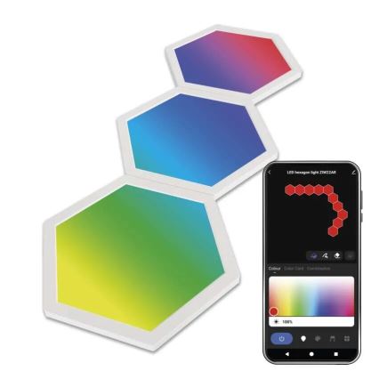 К-кт 3x LED RGBIC+CCT Димируем панел - разширение 3xLED/1,8W/230V Wi-Fi Tuya
