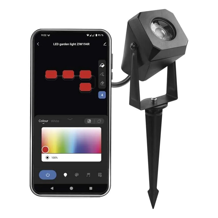 LED RGBIC Димируем екстериорен лампа GoSmart - разширение LED/1,5W/230V 3000-6500K IP65 Wi-Fi Tuya