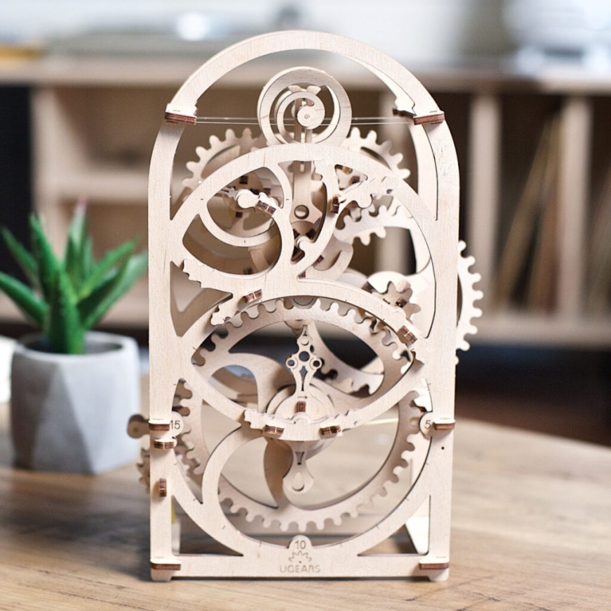 Ugears - 3D дървен механичен пъзел Часовников механизъм