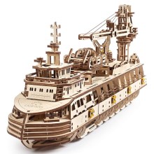 Ugears - 3D дървен механичен пъзел Изследователски кораб