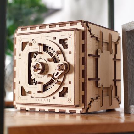 Ugears - 3D дървен механичен пъзел Сейф