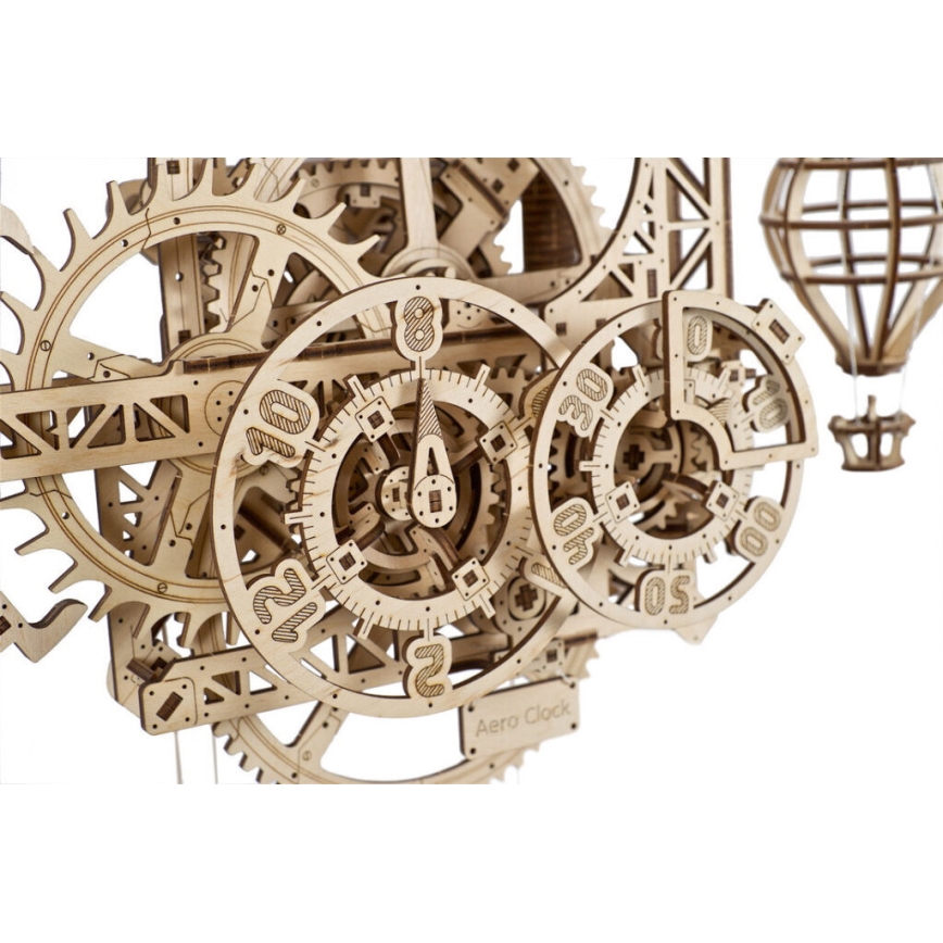 Ugears - 3D дървен механичен пъзел Стенен часовник Aero