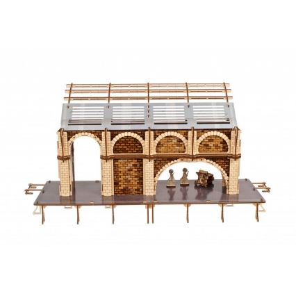 Ugears - 3D дървен механичен пъзел Влакната платформа на Хари Потър