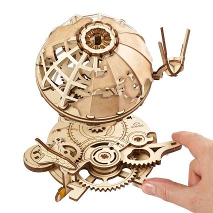 Ugears - 3D дървен механичен пъзел Глобус